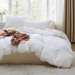 NIB BEDSURE Queen 90”x90” Washed Duvet Cover Set